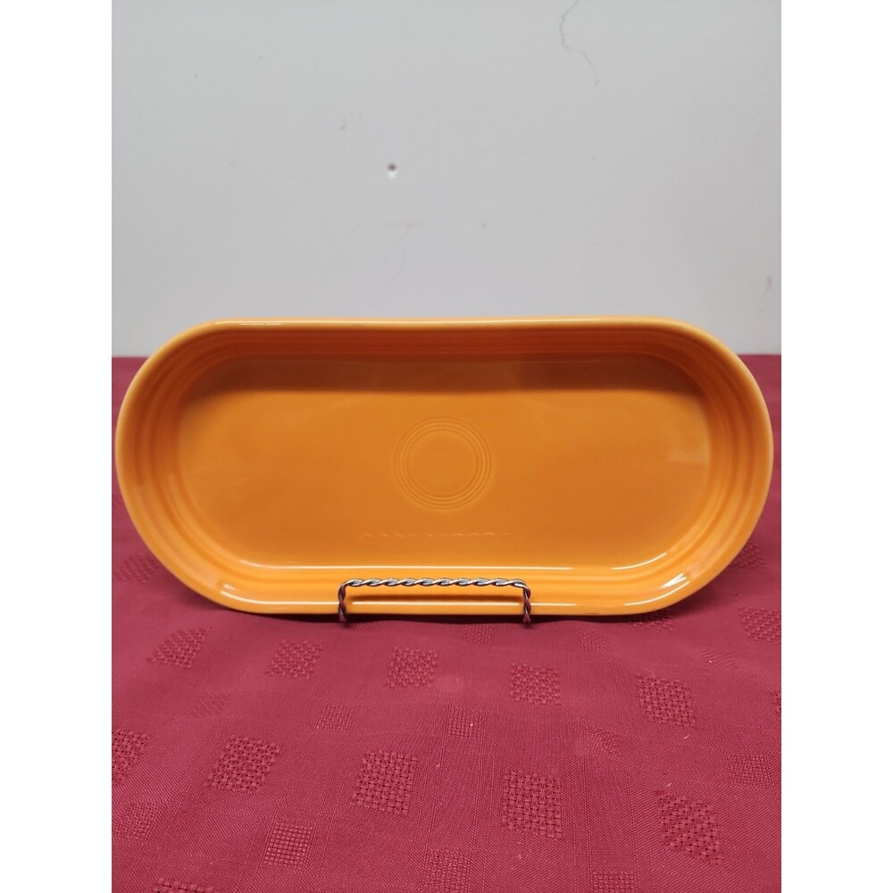 Fiesta Tangerine 12 Inch Oblong Bread Tray Homer Laughlin Made In The USA